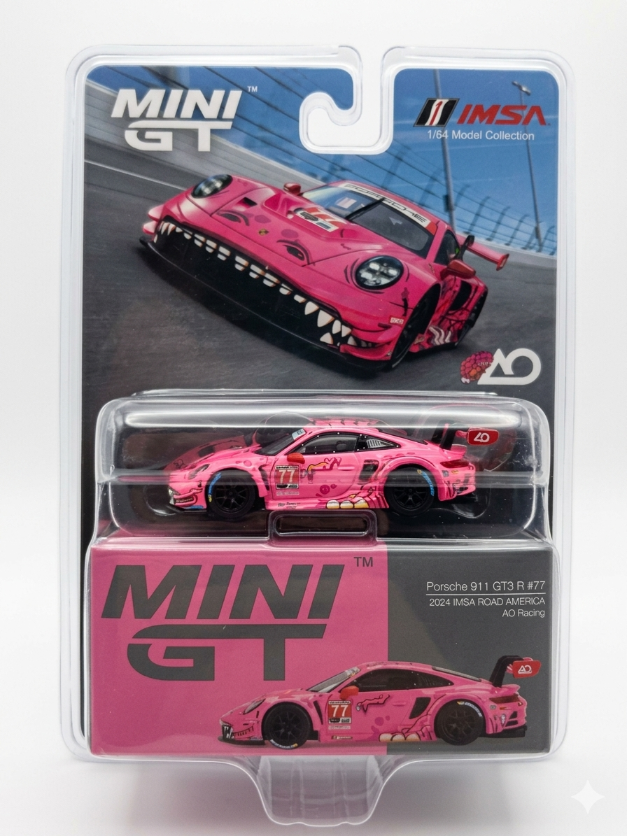 MINI GT Porsche 911 GT3 #77 AO Racing 2024 IMSA Road America
